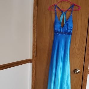 Gorgeous Blue Ombre Prom Dress with Beading